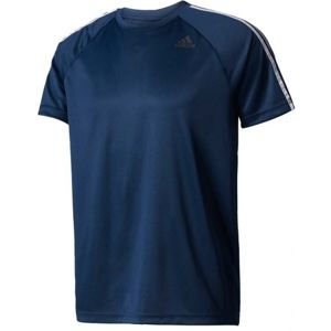adidas DESIGN TO MOVE TEE3 STRIPES kék XL - Férfi póló edzéshez