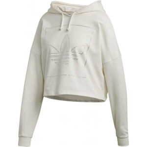 adidas CROP HOODIE Női kapucnis pulóver, fehér, méret 32