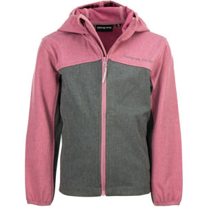ALPINE PRO RAISO Gyerek softshell kabát, rózsaszín,szürke, méret