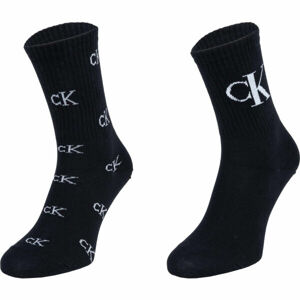 Calvin Klein 2PK ALLOVER MONOGRAM CASUAL CREW EDEN Női zokni, fekete, méret os