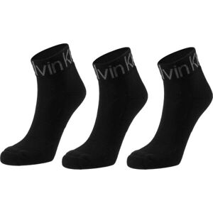 Calvin Klein QUARTER 3P LOGO WELT Férfi zokni, fekete, méret ns