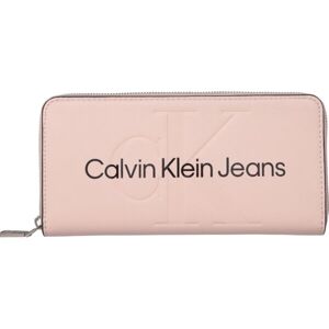 Calvin Klein SCULPTED MONO ZIP AROUND MONO Női pénztárca, lazac, veľkosť os