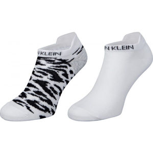 Calvin Klein WOMEN LINER 2P LEOPARD BACK TAB Női zokni, fehér, méret