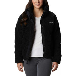 Columbia LODGE BAFFLED SHERPA FLEECE Női fleece kabát, fekete, méret L