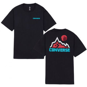 Converse MOUNTAIN MOON GRAPHIC SHORT SLEEVE T-SHIRT fekete XXL - Férfi póló