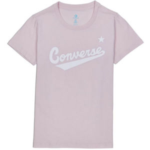 Converse CENTER FRONT LOGO SHORT SLEEVE T-SHIRT rózsaszín XS - Női póló