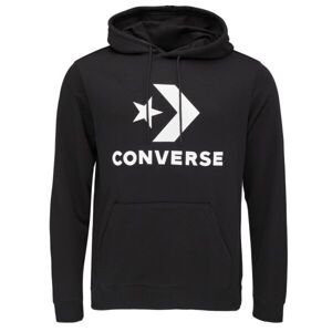 Converse FLEECE SCRIPTED LOGO PULLOVER HOODIE Férfi pulóver, fekete, méret