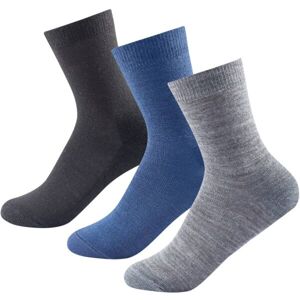 Devold DAILY MERINO LIGHT SOCK 3PK Uniszex zokni, fekete, méret 36-40