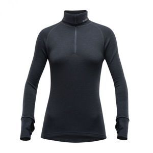 Devold EXPEDITION WOMAN ZIP NECK Női funkcionális póló, fekete, méret L
