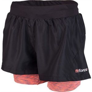 Fitforce 2V1 NOTY rózsaszín S - Női fitness rövidnadrág
