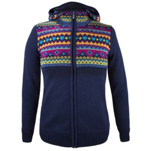 Kama SVETR ZIP KAPUCE kék M - Női pulóver