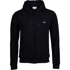 Lacoste FULL ZIP WITH HOODIE fekete XL - Férfi pulóver