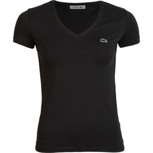 Lacoste V NECK SS T-SHIRT fekete XS - Női póló