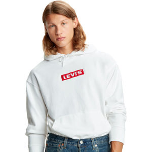 Levi's RELAXED GRAPHIC HOODIE Férfi pulóver, fehér, méret XL