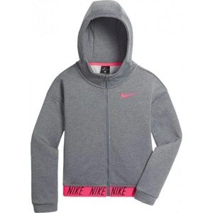 Nike DRI-FIT HOODIE FZ CORE STUDIO szürke XS - Lány pulóver