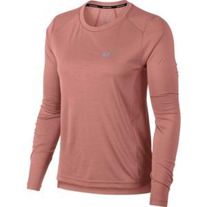 Nike MILER TOP LS rózsaszín L - Női futópóló