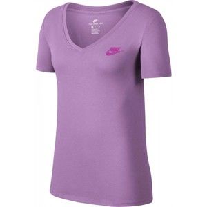 Nike TEE VNECK LBR W lila S - Női póló