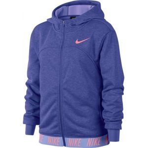 Nike DRY HOODIE FZ STUDIO kék L - Lány sportos pulóver