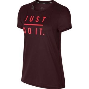 Nike RUN TOP SS GX JDI bordó M - Női póló futáshoz