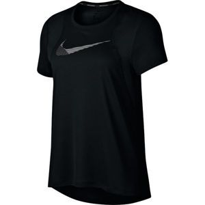 Nike RUN TOP SS FL fekete XS - Női futópóló