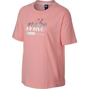 Nike SPOSTSWEAR TOP CROP METALLIC rózsaszín L - Női póló