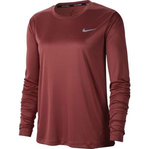 Nike MILER TOP LS W piros M - Hosszú ujjú női futó póló