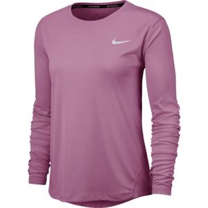 Nike MILER TOP LS rózsaszín L - Női sportpóló