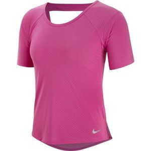 Nike MILER TOP SS BREATHE rózsaszín L - Női póló