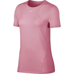 Nike NP TOP SS ALL OVER MESH W rózsaszín XL - Női tréning póló