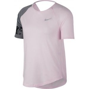 Nike W MILER TOP SS SD rózsaszín S - Női felső