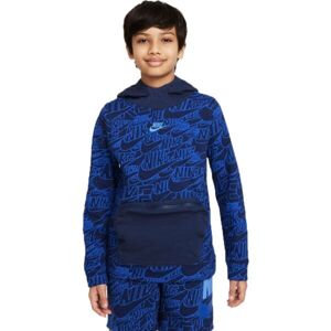 Nike NSW NIKE READ AOP FT PO HD B Fiú pulóver, kék, méret XL