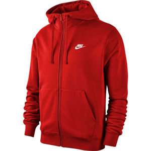 Nike NSW CLUB HOODIE FZ FT M piros XL - Férfi pulóver