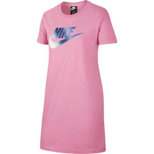 Nike NSW TSHIRT DRESS FUTURA G Lány ruha, rózsaszín, méret L