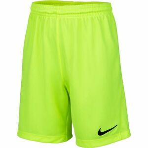 Nike DRI-FIT PARK 3 JR TQO Fiú rövidnadrág focira, fényvisszaverő neon, veľkosť M
