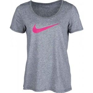 Nike DRY TEE DF SS SCOOP 2 W sötétszürke XL - Női póló