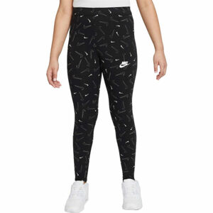 Nike NSW FAVORITES AOP LEGGING G Lány leggings, fekete, veľkosť M