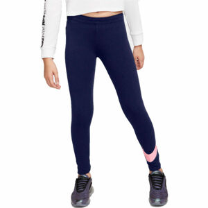 Nike NSW FAVORITES SWSH Legging lányoknak, sötétkék,rózsaszín, méret