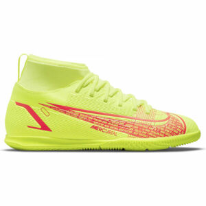 Nike JR MERCURIAL SUPERFLY 8 CLUB IC Gyerek teremcipő, fényvisszaverő neon, méret 35