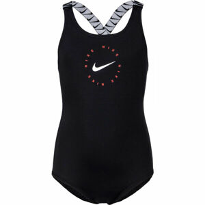 Nike LOGO TAPE Női egyrészes fürdőruha, fekete,fehér, méret