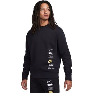 Nike CLUB + BB CREW MLOGO Férfi pulóver, fekete, méret M