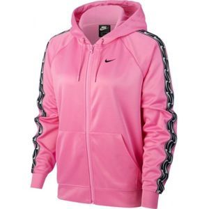 Nike NSW HOODIE FZ LOGO TAPE rózsaszín S - Női sportfelső