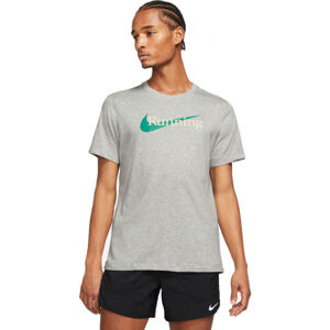 Nike DRI-FIT Férfi póló futáshoz, szürke, méret L