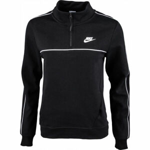 Nike NSW MLNM ESSTL FLC QZ LS TOP W Női pulóver, fekete, méret L