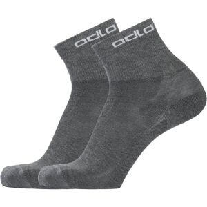 Odlo SOCKS ACTIVE QUARTER 2 PACK Uniszex zokni, szürke, méret 45-47