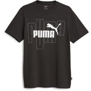 Puma ESS + CAMO GRAPHIC TEE Férfi póló, fekete, veľkosť M