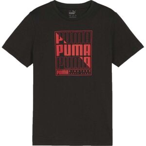 Puma GRAPHICS WORDING TEE B Fiú póló, fekete, méret