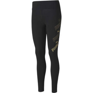 Puma AMPLIFIED LEGGINGS Női sportos legging, fekete,Arany, méret