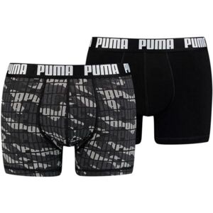 Puma MEN CAMO BOXER 2P Férfi bokszeralsó, fekete, méret XL