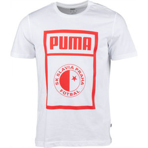 Puma SLAVIA PRAGUE GRAPHIC TEE Férfi póló, fehér, méret S