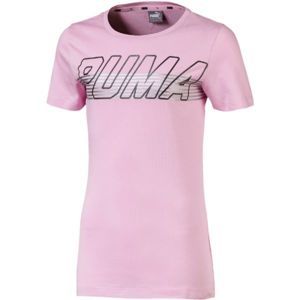 Puma ALPHA LOGO TEE G világos rózsaszín 128 - Rövid ujjú gyerek póló